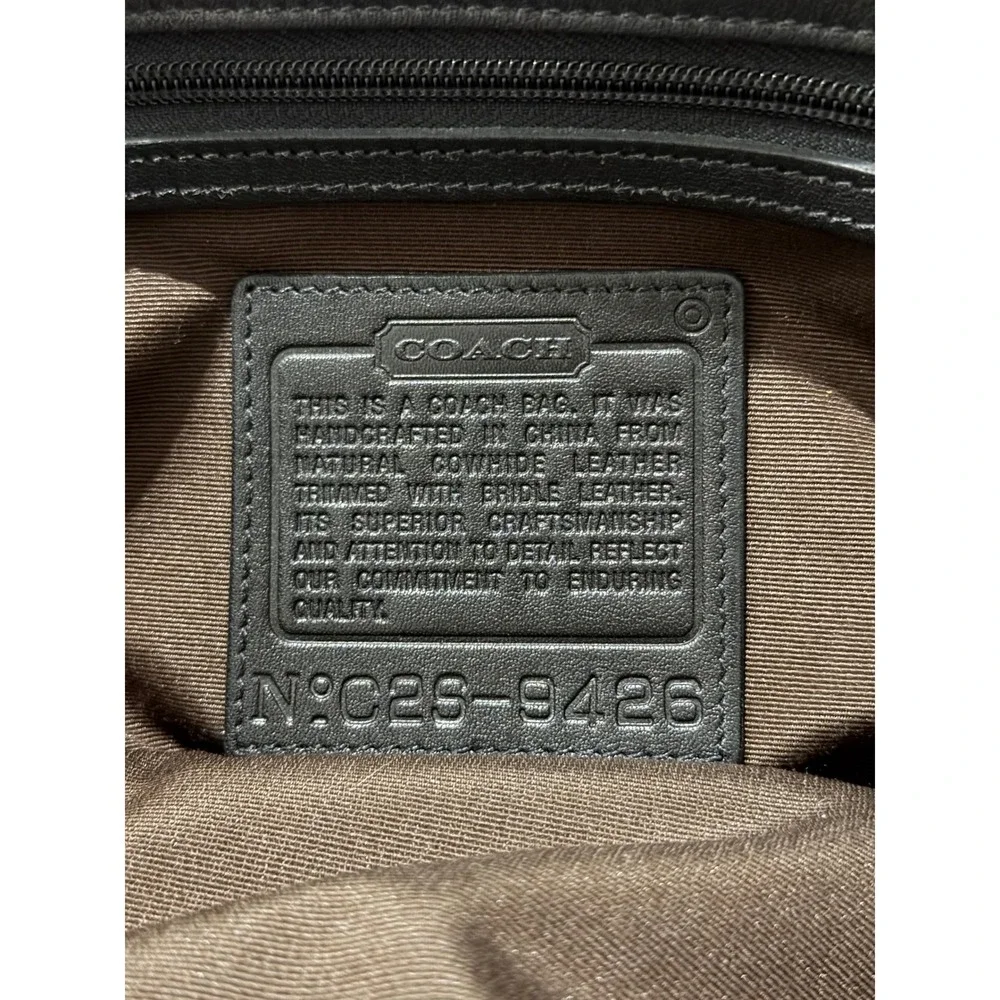 Vintage Coach Black Leather Bon Bus Satchel (Style 9426)
